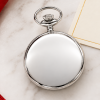 Chrome Plated Half Hunter Date Display Quartz Pocket Watch with Chain