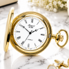 Gold Plated Full Hunter Mechanical Pocket Watch with Chain