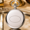 Chrome Plated Full Hunter Sunburst Dial Mechanical Pocket Watch