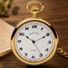 Gold Plated Open Face Quartz Pocket Watch with Chain (50mm)