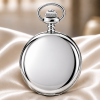 Silver Plated Full Hunter Date Display Quartz Pocket Watch