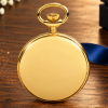 Masonic Gold Plated Double Half Hunter Mechanical Pocket Watch with Chain