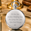 Chrome Plated Full Hunter Sunburst Dial Mechanical Pocket Watch Blue