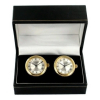 Gold Plated White Dial Cuff Links