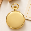 Gold Plated Full Hunter Mechanical Pocket Watch with Chain (Roman Numerals)