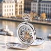 The Dalkeith Sterling Silver Double Hunter Mechanical Pocket Watch Dalkeith with Chain