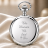 Silver Plated Full Hunter Date Display Quartz Pocket Watch