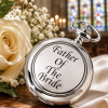 Chrome & Pewter Full Hunter Quartz Pocket Watch with Chain