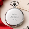 Chrome Plated Half Hunter Quartz Pocket Watch with Chain