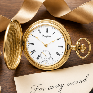 Gold Plated Full Hunter Mechanical Pocket Watch with Chain