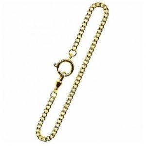 Gold Plated 12 Inch Bolt Ring Pocket Watch Chain