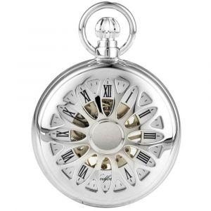 Chrome Plated 17 Jewel Mechanical Full Hunter Pocket Watch