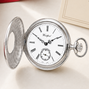 Sterling Silver Half Hunter Mechanical Pocket Watch