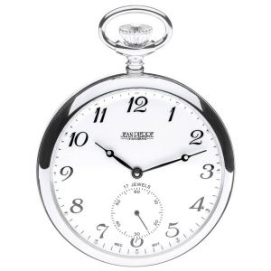 17 Jewel Sterling Silver Mechanical Open Face Pocket Watch