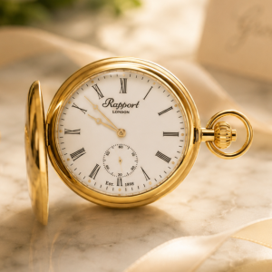 Gold Plated Double Hunter Mechanical Pocket Watch with Chain (PW60)