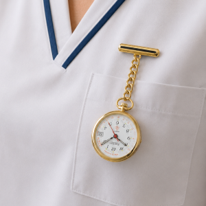 Gold Plated Quartz Nurses Fob Watch