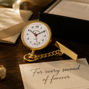 Gold Plated Open Face Quartz Fob Watch