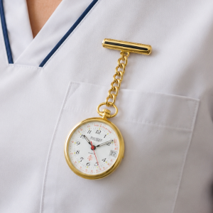 Gold Plated Quartz Nurses Fob Watch