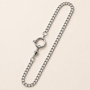 Chrome Plated 12 Inch Bolt Ring Pocket Watch Chain